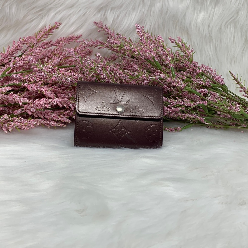 Louis Vuitton Embossed Monogram Compact Leather Wallet in Deep Brown
